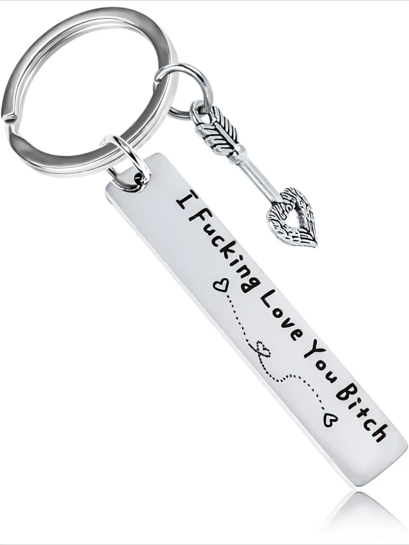 Best Friend Heart Keychain for Women, Stainless Steel Friendship Keychains Engrave I Fking Love You Bith Birthday Christmas Friendship Gift for Bestie Best Friends Female Bff