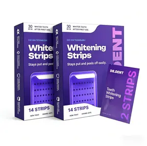 DRDENT Purple Teeth Whitening Strips-42 strips 21 Whitening Sessions - Safe for Enamel - Non Sensitive Teeth Whitening - Peroxide-Free - Daily Oral Care