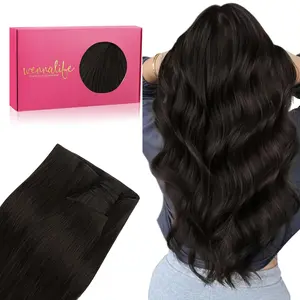 WENNALIFE Genius Sew In Weft Hair Extensions Real Human Hair 50g Sew in Hair Extensions for Women Natural Luxury Remy Hair Straight Invisible Extension