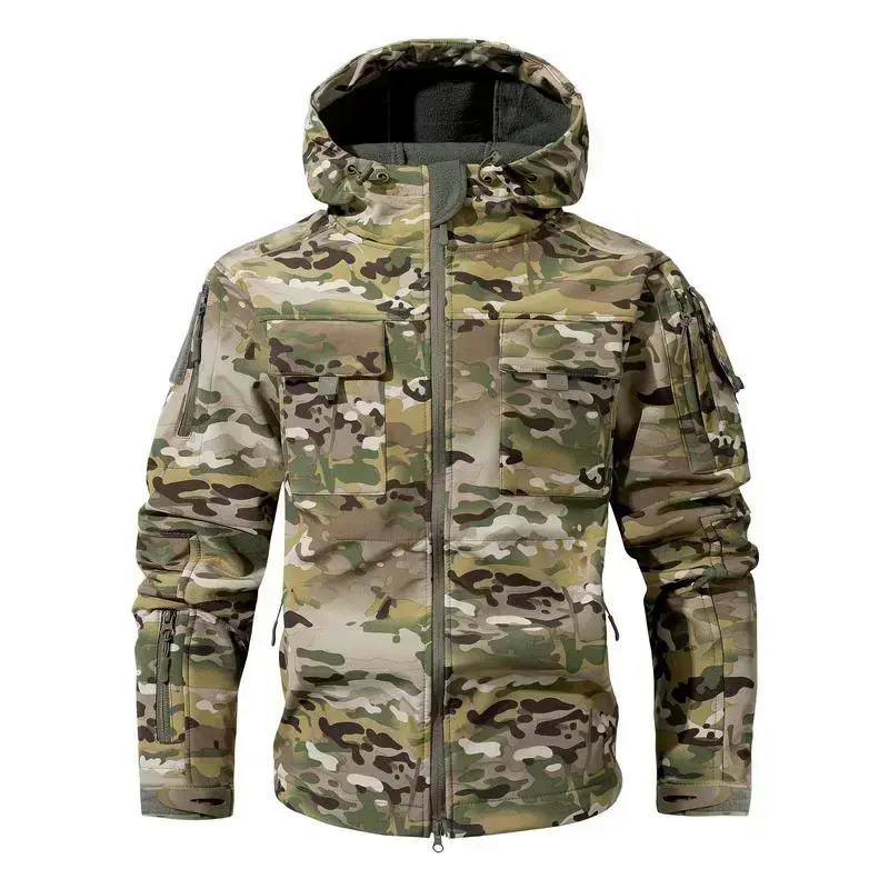Men's Multi-Pocket Workwear Hooded Jacket, Fleece Waterproof Jacket, 9 Cl Menswear ose-Fitting Pockets Fleece Design. Menswear Coats Coats Tops Long Sleeve Operator Motocross Camo Camouflage Casual Navy Outdoorfun Men's Multi-Pocket Workwear Hooded Jacket, Fleece Waterproof Jacket, 9 Cl Menswear ose-Fitting Pockets Fleece Design. Menswear Coats Coats Tops Long Sleeve Operator Motocross Camo Camouflage Casual Navy Outdoorfun
