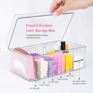 Multifunctional 6-Compartment Data Line Storage Box, Perfect for Charging Cables and Home Organization, Stylish Desktop Cable Management Solution