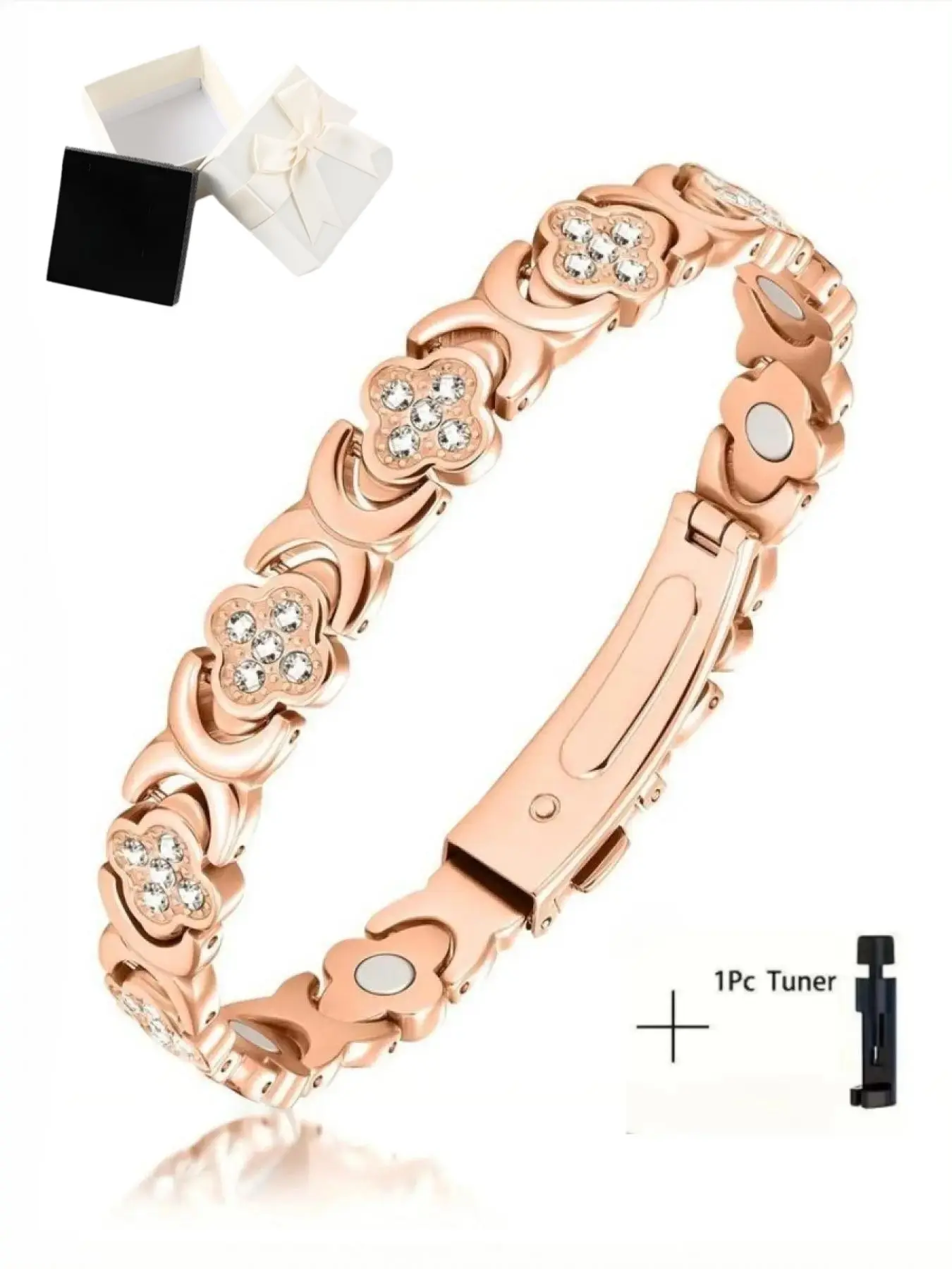 Women's rose gold bracelet, magnetic bracelet, fashionable jewelry, perfect Valentine's Day gift for a loved one, mother, or daughter. Multiple styles available.Valentine's Day gift, gift box, with regulator. Trendy Jewellery Accessories