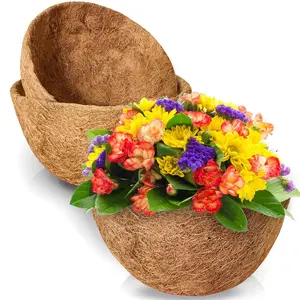 2PCS 12 Coco Coir Liners for Hanging Baskets, 100 Natural Coco Fiber Planter Insert, 12 inches Round Thick Coconut Liners for Ga