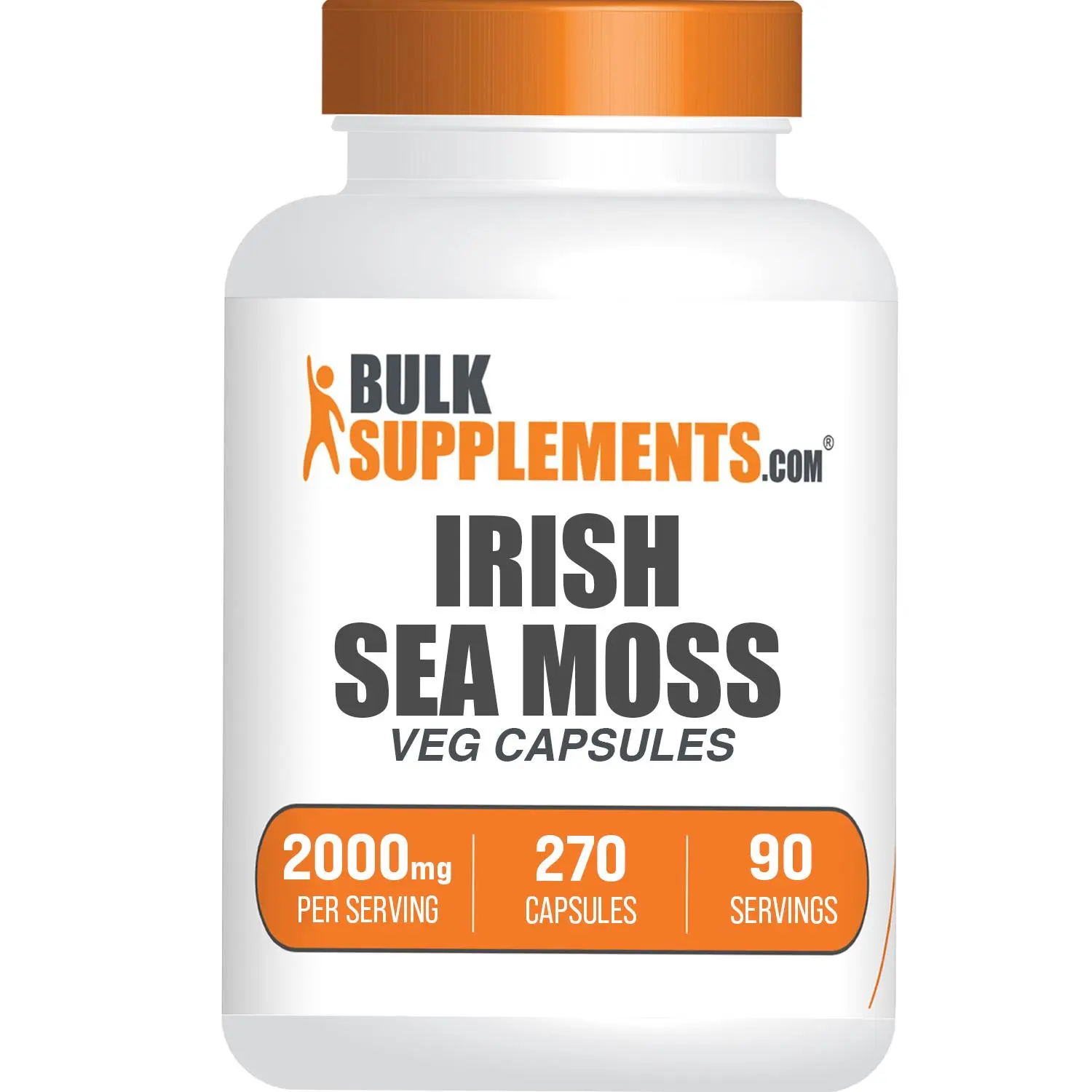 BulkSupplements - Irish Sea Moss Capsules - Everyday Wellness - Plant-Based - 270 Capsules - 2000mg per Serving Fitness Dietary