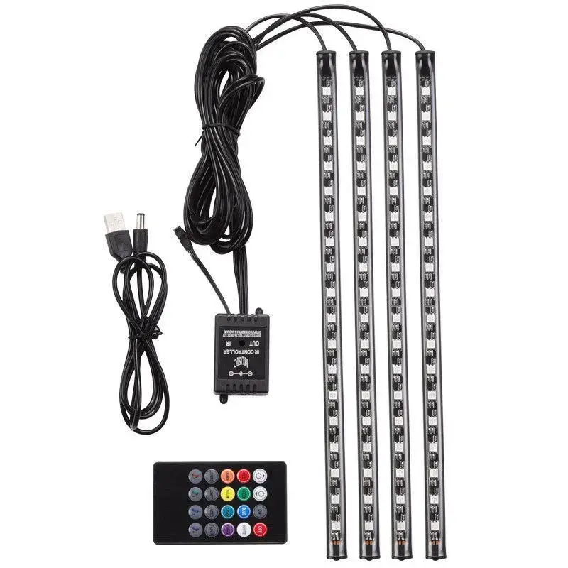 250-LED RGB Underglow Kit 16M Colors 9 FX Modes IP67 Waterproof Remote Control for Cars Trucks SUVs Motorcycles lights strip kit Wireless RGB LED Car Ambient Lighting kit multicolor music car strip light diy mode blue