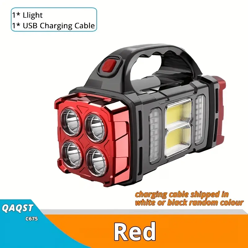 and USB rechargeable LED lantern flashlight, tactical COB work light, emergency power bank function, portable camping light, handheld light with phone charging feature, suitable for  camping,  fishing campingessentials powerful outdoor solar proof splash