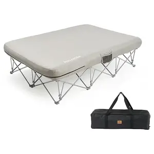 Naturehike CosyWild 2 Person Camping Cot Frame Only, Air Mattress Not Included, Folding Full Size Camping Bed Frame with Side Pocket and Carry Bag