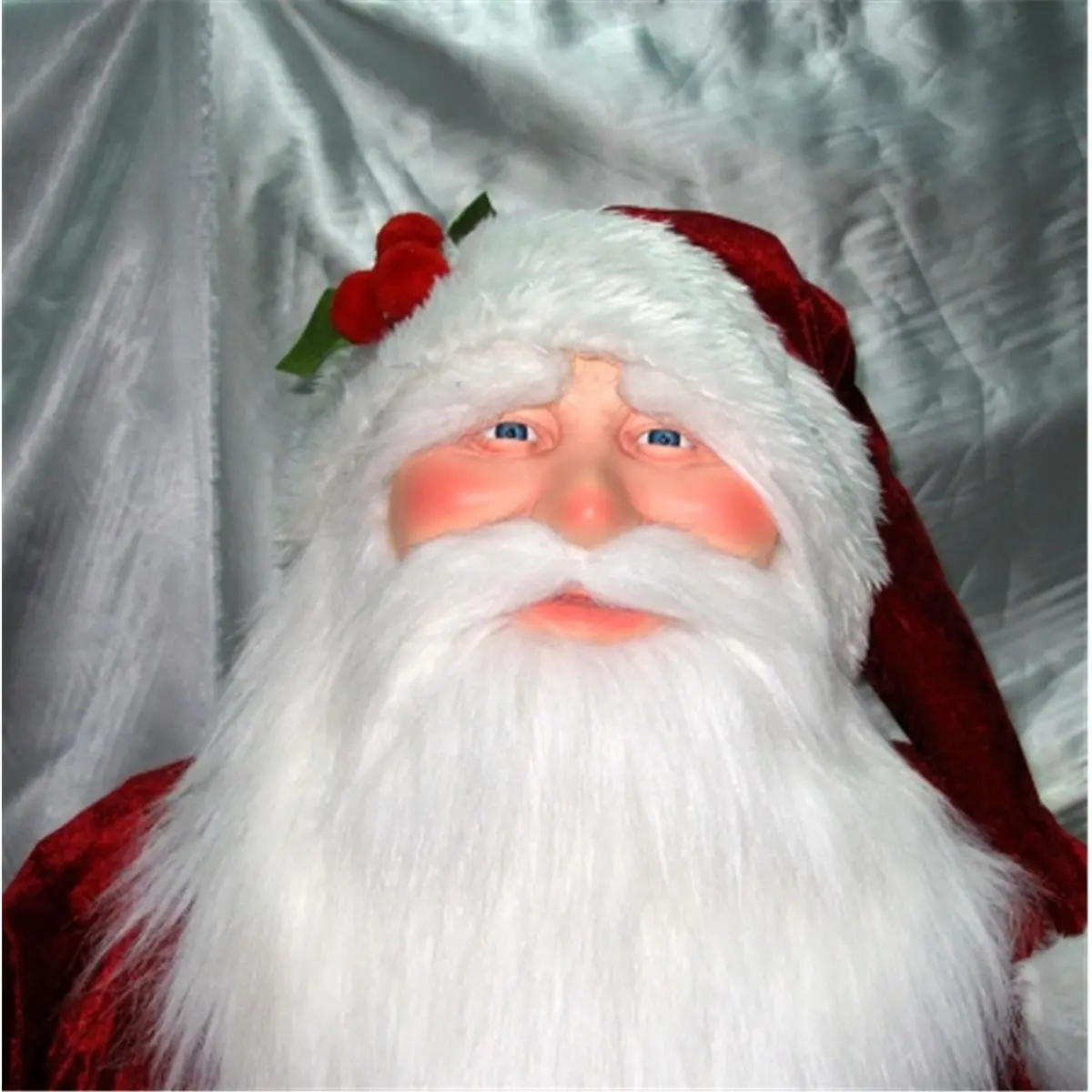 212 MAIN 6 ft Traditional PVC Red Velvet Santa Display Figure - Christmas Decorations, Festive Home Accent, Standing/Sitting Design, Easy Setup, Ideal for Christmas Trees