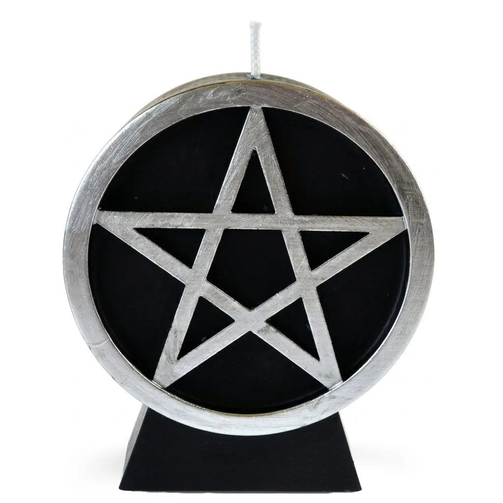 Black Pentacle Candle — Wiccan Banishing and Protection Ritual
