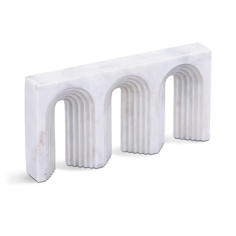 Curva White Marble Decorative Object