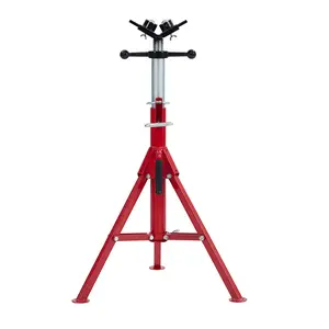 Pipe Jack Stand with 2/4-Ball Transfer V-Head, 2500LB Welding Pipe Stand with Folding Legs, Adjustable Height 28-52 Inches,1/8"-12" Pipe, Heavy Duty Pipe Jack Stand for Welding, Cutting, Fabrication