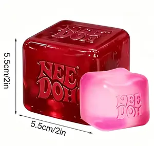 NeeDoh Nice Cube Solid Squish Fidget - Schylling Original Stress Reliever for Everyday Use