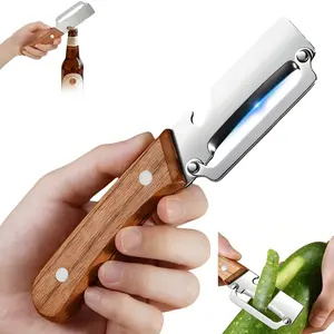 Vegetable Peeler, Ultra Sharp Stainless Steel Blades and Wood Anti-Slip Grip Handle - Perfect Kitchen Peeler For Veggie, Fruit, Potato, Carrot, Apple