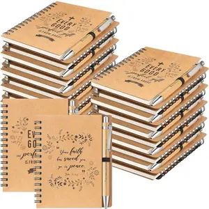 Notebook & Bamboo Ballpoint Pen With Inspirational Scriptures