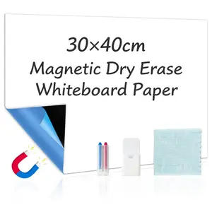 Magnetic Whiteboard Stickers Set, Self Adhesive & Removable Design, Ideal for Kids' Room Decor, Includes 30x40cm Panel, 1 Magnet, 2 Markers, Whiteboard Pens