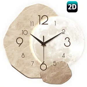 Creative Moon-Design Modern Silent Wall Clock, Decorative Clock for Home, Living Room, Bedroom & Office