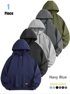 Men's Fall Hooded Half-Zip Long Sleeve Fleece Sweatshirt, Casual Warm Sportswear for Outdoor Fitness Running, Fleece Hoodie