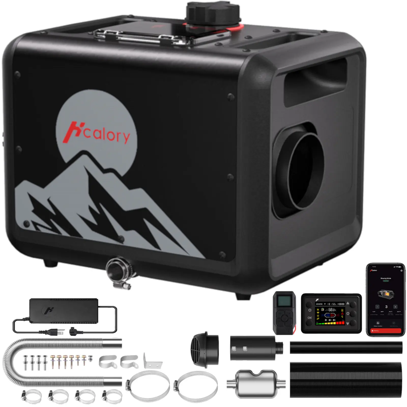 Diesel Air Heater, 8KW DC12-24V 110C, Fast Heating Diesel Parking Heater with Remote Control and Black LCD Switch, Low Noise, Pre-Heating Function, for RV, Truck, Camper, Van, Boat and Trailer