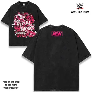 AEW Wrestling Pay With Pain Graphic Tee All Elite Wrestling Hardcore Wrestling Fans 230GSM Washed Cotton Vintage Shirt Jon Moxley Darby Allin Swerve Strickland Hangman Adam Page Men Top Gift