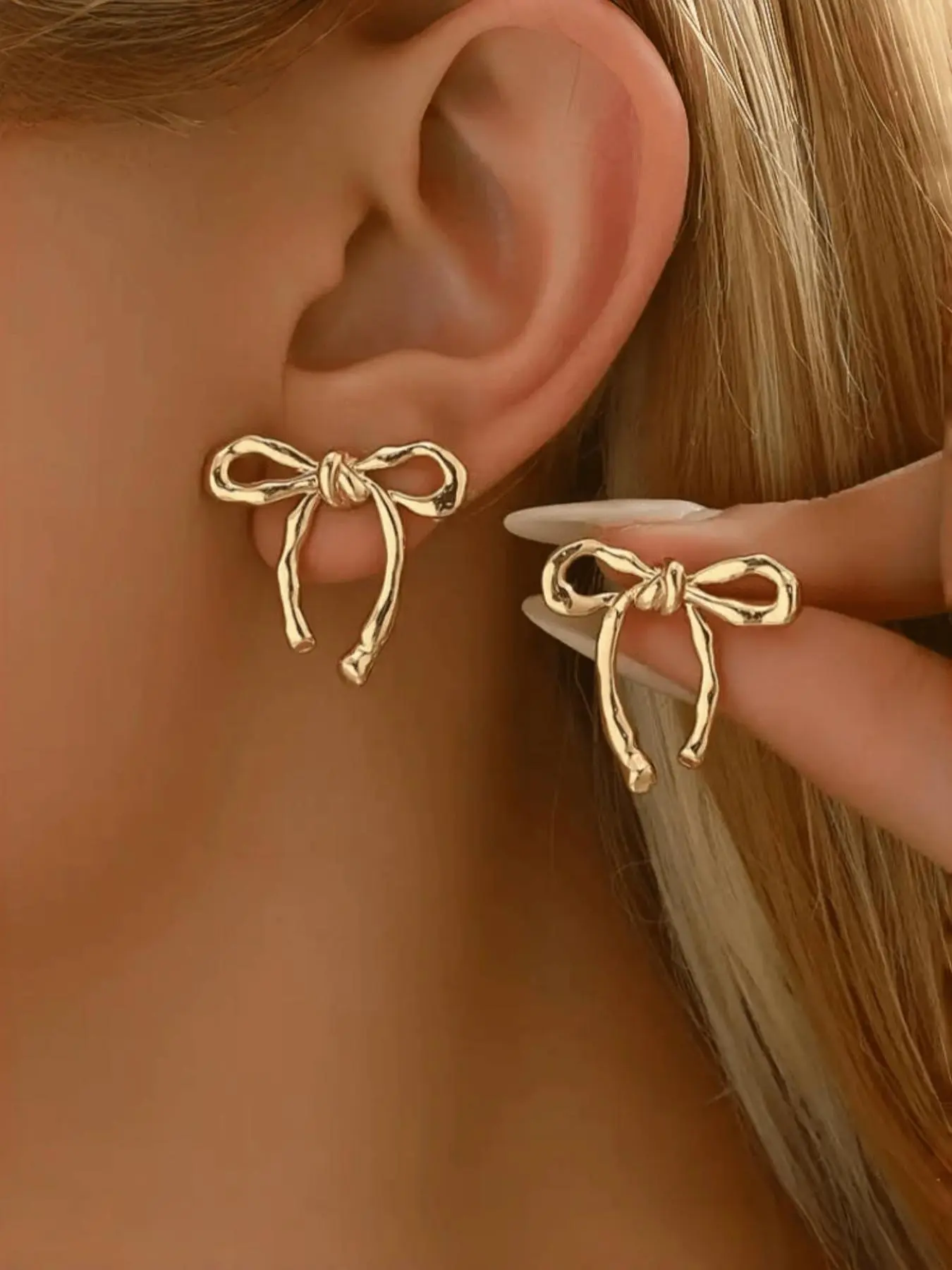 Women's Elegant Bowknot Design Stud Earrings, High Quality Earrings, Ear Studs, Fashionable Jewelry for Women & Girls for Party, Daily Clothing Decor, Trendy All-match & Exquisite Jewelry for Birthday Gift, Fashionable Jewelry Accessories