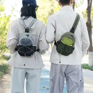 Lightweight Compact Durable Outdoor Hiking Cycling Travel Chest Bag, Multi-Functional Two-In-One Small Sporty Backpack, Sport Casual Shoulder Crossbody Bag