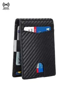 RFID Blocking Carbon Fiber Pattern Men Credit Card Holder Card Wallets Business Cardholder Slim Mini Money Clips Billfold for Men Womnen,Lightweight,Daily Practical,Gift for Husband