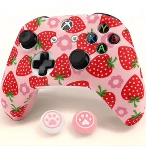 P-L Anti-Slip Silicone Controller Skin for Xbox One, Protective Cover Case with 2 Cute Thumb Grips for Xbox 1 Wireless/Wired Gamepad