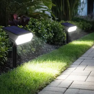 Solar Powered Outdoor LED Spotlight, Waterproof LED Ground Light, 2-in-1 Wall Mounted Light, Garden Pathway Lawn Decorative Lighting, Solar Landscape Lights