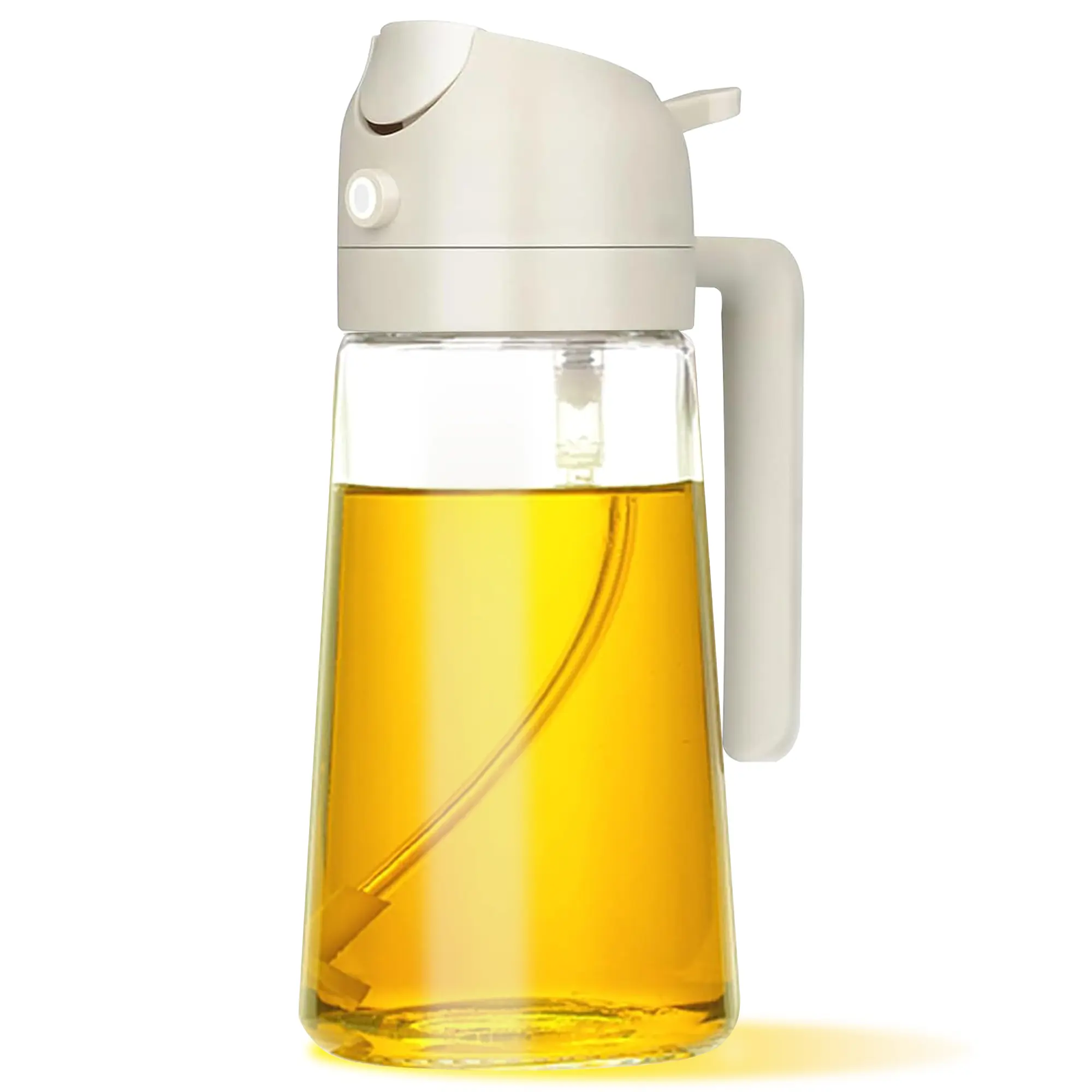 2 in 1 kitchen Oil Dispenser with spray Bottle: Spray and Pour with Precision Control for Cooking (16.5oz/470 ml) kitchen Olive Oil Cooking Essential Glass Sturdy Nozzle