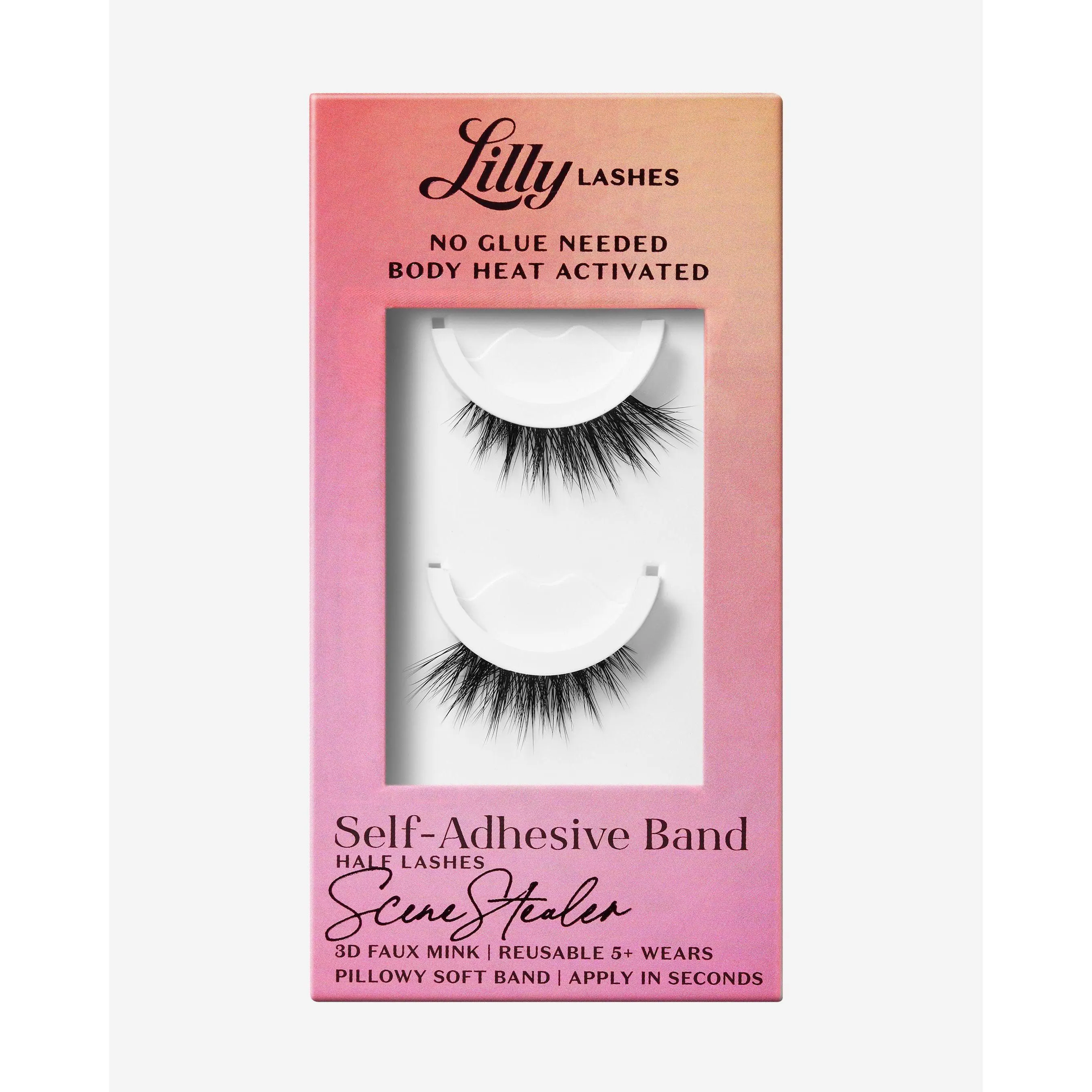 Self-Adhesive Eyelashes SceneStealer Half Lash | Lilly Lashes 3D Faux Mink | No Glue Needed, Body Heat Activated Self-Adhesive Eyelashes SceneStealer Half Lash | Lilly Lashes 3D Faux Mink | No Glue Needed, Body Heat Activated