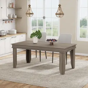 [ TABLE ONLY ] Dining Table, 70.87 Inch Long Farmhouse Rectangle Dinner Table for 6-8 People, Rustic Brown Wooden Kitchen and Dining Room Table with Sturdy Legs for Apartment, Living Room, Restaurant