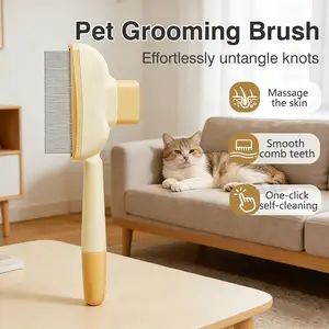 1 Count pet grooming brush, lightweight de-shedding massage comb for gentle pet care