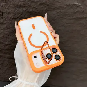 Process Upgraded for iPhone 17 Pro Case, Multi-Functional Magnetic Case with Ergonomic Grip, New Magnetic Icon Process Scratch-Resistant, Foldable Metal Bracket Stand, Camera Lens Protection, MagSafe, Elegant Gift, Phone-Necessity, Accessories