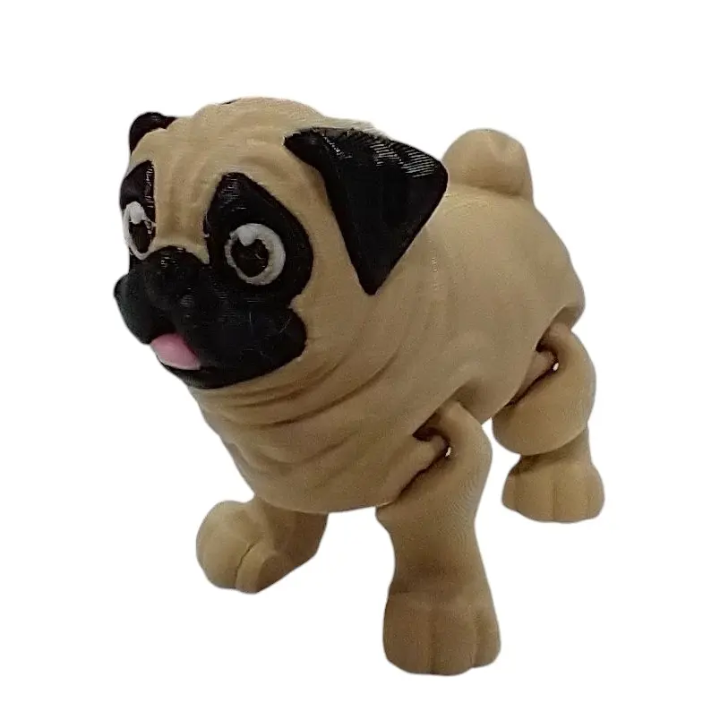 3D Printed Articulating Pug Dog Figurine, Collectible Room Decor - Home Decor Decoration, Interior Decoration Accessories for Home Supplies Statues & Figurines, Artistic