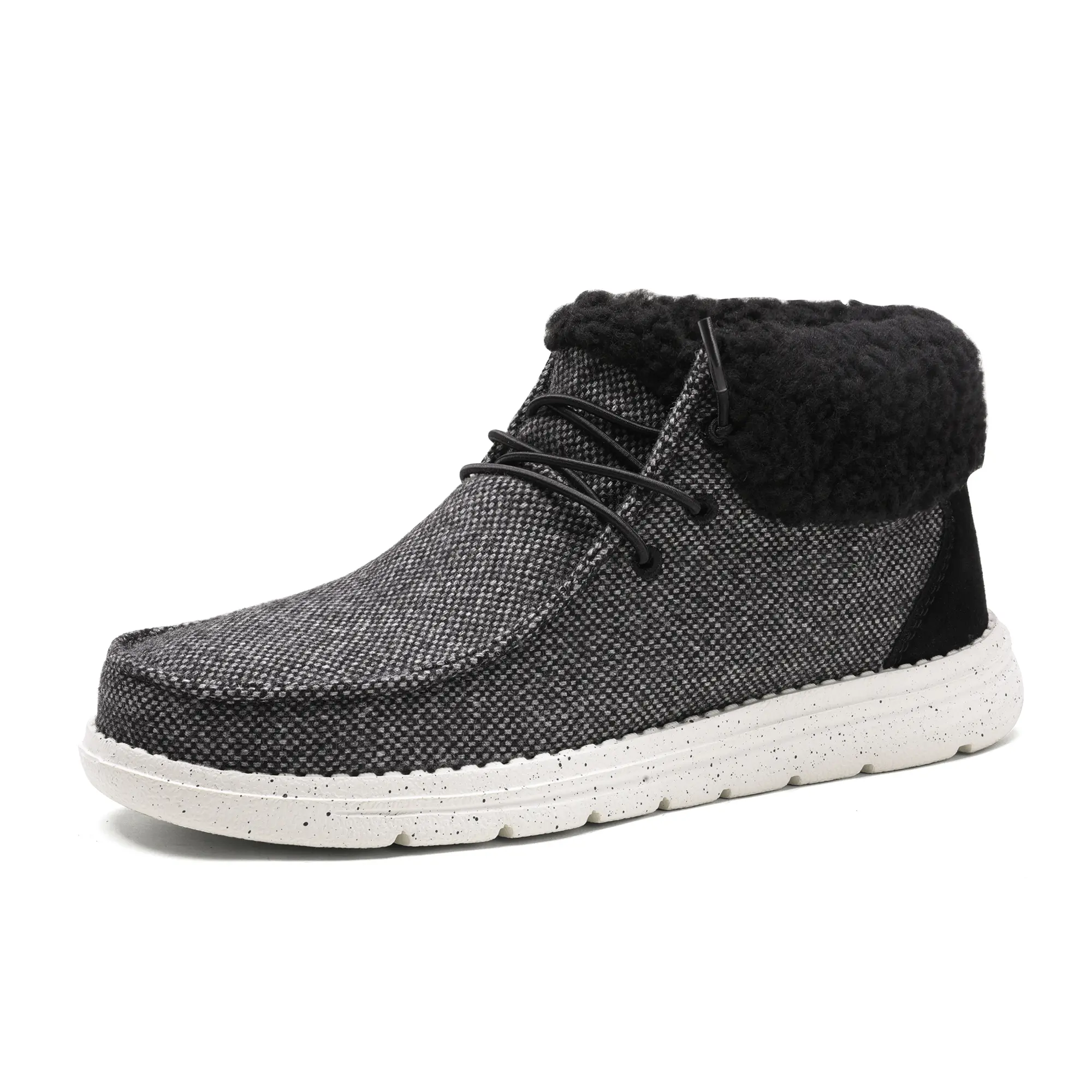 【BRUNO MARC Anniversary】 Women's Fur-Lined Ankle Shoe - Lace-Up Warm Winter Footwear for Cold Weather tiktokshopbacktoschool