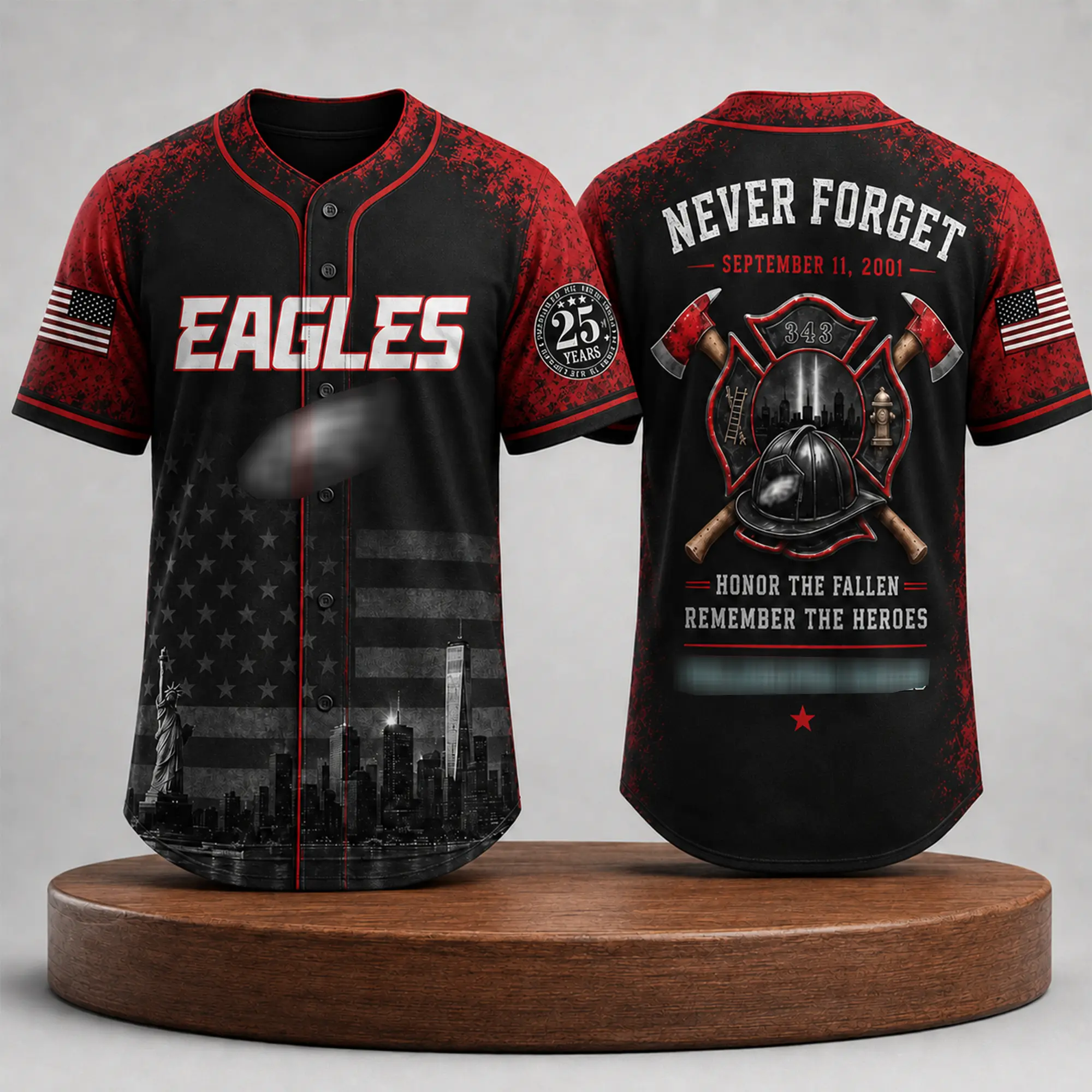 Eagles 9/11 25th Anniversary Baseball Jersey Premium, Never Forget September 11 2001–2026 Memorial Jersey, Honor The Fallen Remember The Heroes, Eagles Fans, Game Day Sports Jersey, 9/11 Tribute Fan Gift