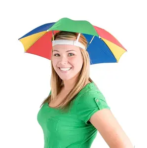 UMBRELLA HAT CAP -Rain Sun Shade Sports Beach Fishing Kids Adults Hands Free Colorful Adjustable Keep The sun and rain off you- Great hands free-