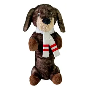 Plopper Attire - The Weens x Patchwork Pet - Plush Dog Toys, Squeaky and Crinkly Sounds, Perfect for Cuddly Dogs, Super Soft, Brown, Dachshund Toy - 13"