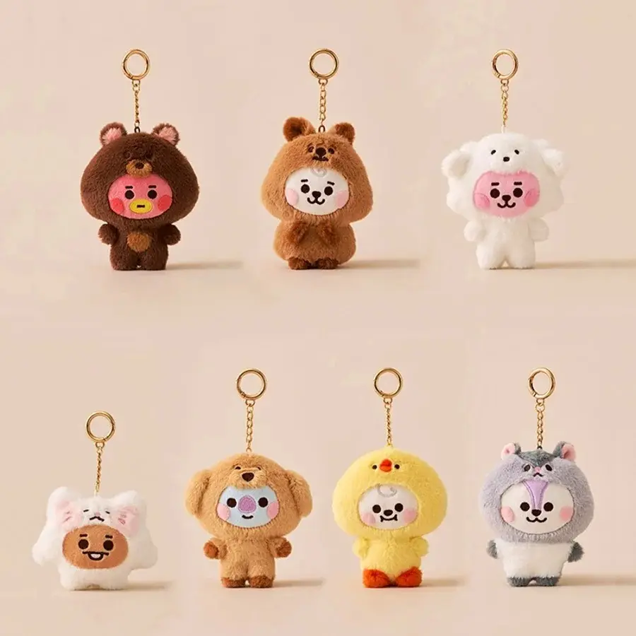 Korean Popular Fashion Zoo series.doll keychain Plush Pendant Bag Hanging Gift Plush toys.ARMY Fan collection gifts
