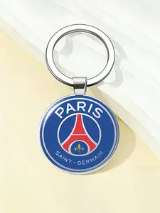 World Cup & Champions League Team Badge Fashionable Alloy Keychain, Psg Bayern Barcelona Real Madrid Ac Milan Liverpool, Unisex Fashion Keyring