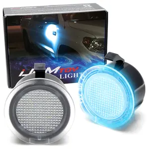 iJDMTOY Aqua ice Blue 18-SMD Full LED Under Side Mirror Puddle Lights For Toyota 2007-2021 Tundra Sequoia