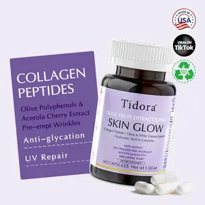 [TikTokShopHolidayHaul ]Tidora Anti-Aging Collagen Peptide Capsules - 60 Count for Youthful Glow & Skin Hydration with Olive Extract - Antioxidant Protection Beauty Supplement