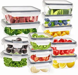 12Piece Food Storage Container with Lids plastic sealed food storage box，Suitable for the storage and organization of food in the kitchen，BPA Free Storage Containers