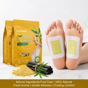 Ginger Foot Patches 24 PCS, Plant-Based Overnight Foot Care Pads, Gentle Foot Patch for Tired Feet, Fresh Aroma, Resealable Travel-Friendly Pack