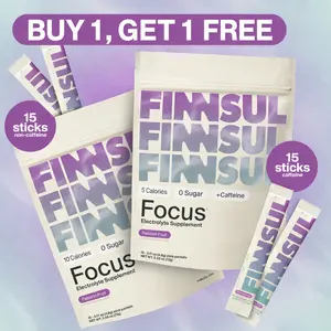 FINNSUL FOCUS Passion Fruit 2-Pack Bundle Drink Mix with Cognizin, Magnesium, Biotin, Vitamin B for Energy, Hydration & Mental Clarity — Supports Memory, Concentration — Sugar Free, Low Calorie (30 Packets)