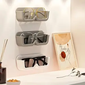 Wall Mounted Eyeglass Holder, No-Drill Sunglasses Display Stand, Space-Saving Glasses Organizer, Ideal for Home & Office Use, Display Shelf