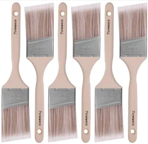 Paint Brush, 2IN Stain Brushes for Painting Walls House Touch-Ups,Furnitures and Fence Staining, Wooden Handle Masonry Paintbrush(6 Packs)