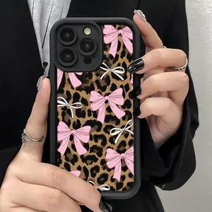 Trendy And Well-Liked, This Shock-Resistant, Anti-Fingerprint Phone Case Features a Leopard Print And Bow Design, Compatible with Various Iphone Models Including 17 Pro Max 16 16e 15 14 Plus 13 12 Mini 11 Air