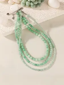 Natural Healing Crystal Stone Necklace, Natural Stone Pendant, Elegant Clavicle Chain for Women, Fashionable Jewelry Gift, Perfect for Daily Wear & Special Occasions, Beaded Necklace