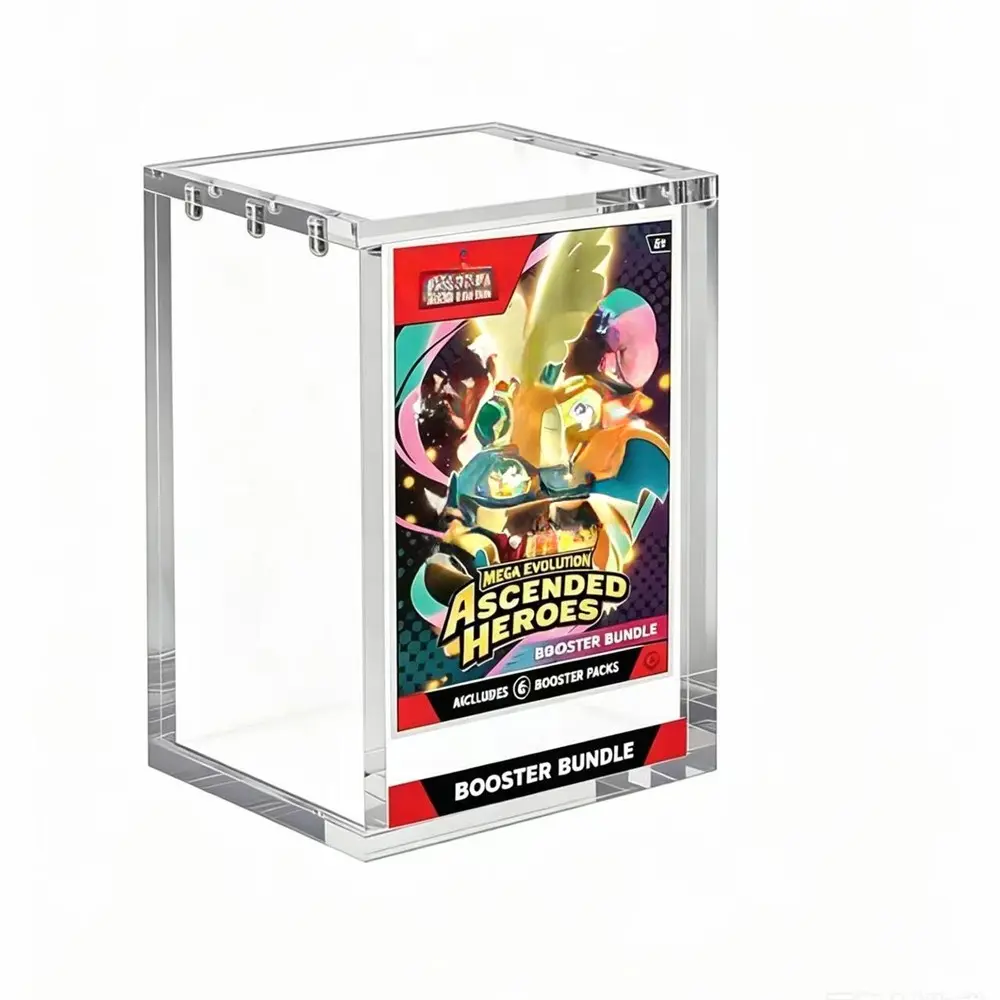 5mm Thick Acrylic Display Case with Magnetic Closure, Dustproof Clear High-Transparent Card Storage Box, TCG Trading Card Protector, Trading Card Organizer